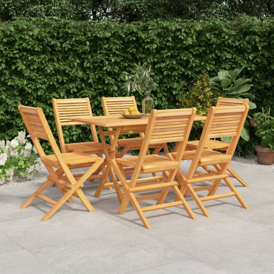 5-tlg. Garten-Essgruppe Massivholz Teak