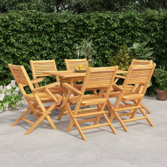 5-tlg. Garten-Essgruppe Massivholz Teak