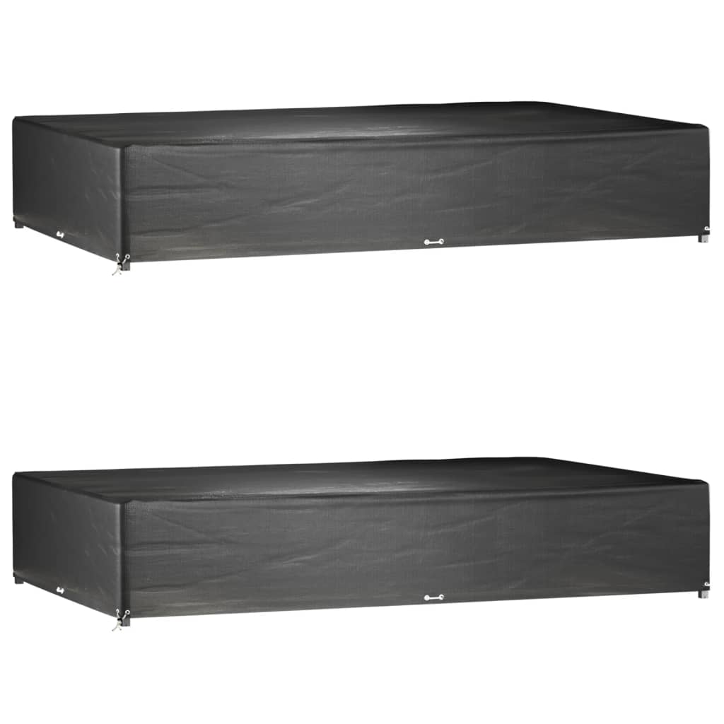 vidaXL Gartenmöbel-Abdeckungen 2 Stk. 4 Personen Poly Rattan 8 Ösen