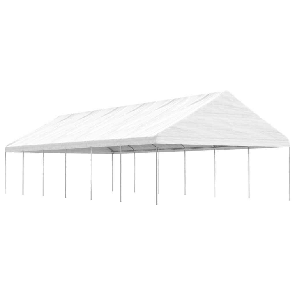 vidaXL Pavillon mit Dach Weiß 4,46x5,88x3,75 m Polyethylen
