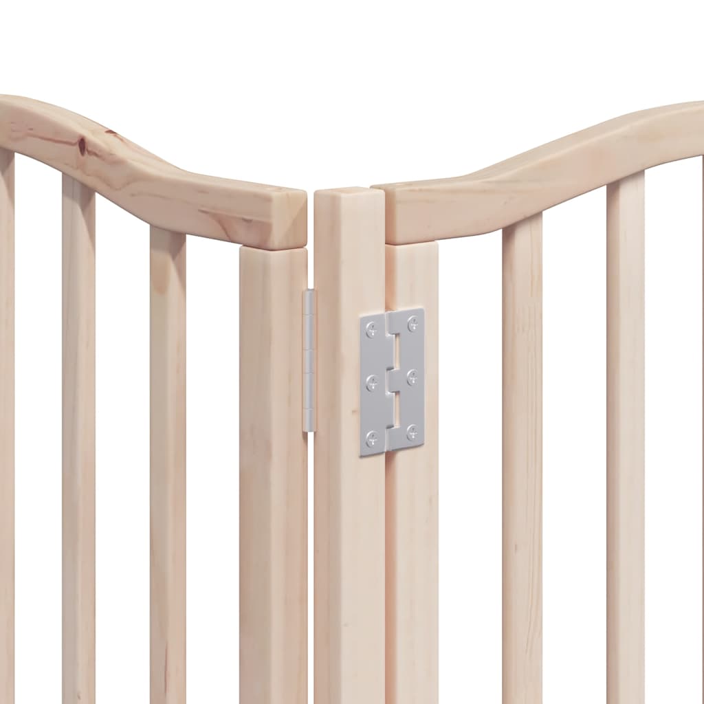 vidaXL 9-tlg. Hundetor mit Tür Faltbar 450 cm Pappelholz