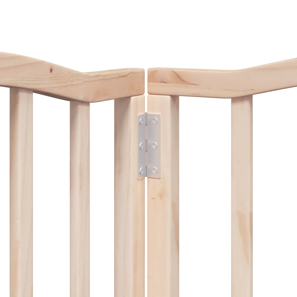 vidaXL 9-tlg. Hundetor mit Tür Faltbar 450 cm Pappelholz