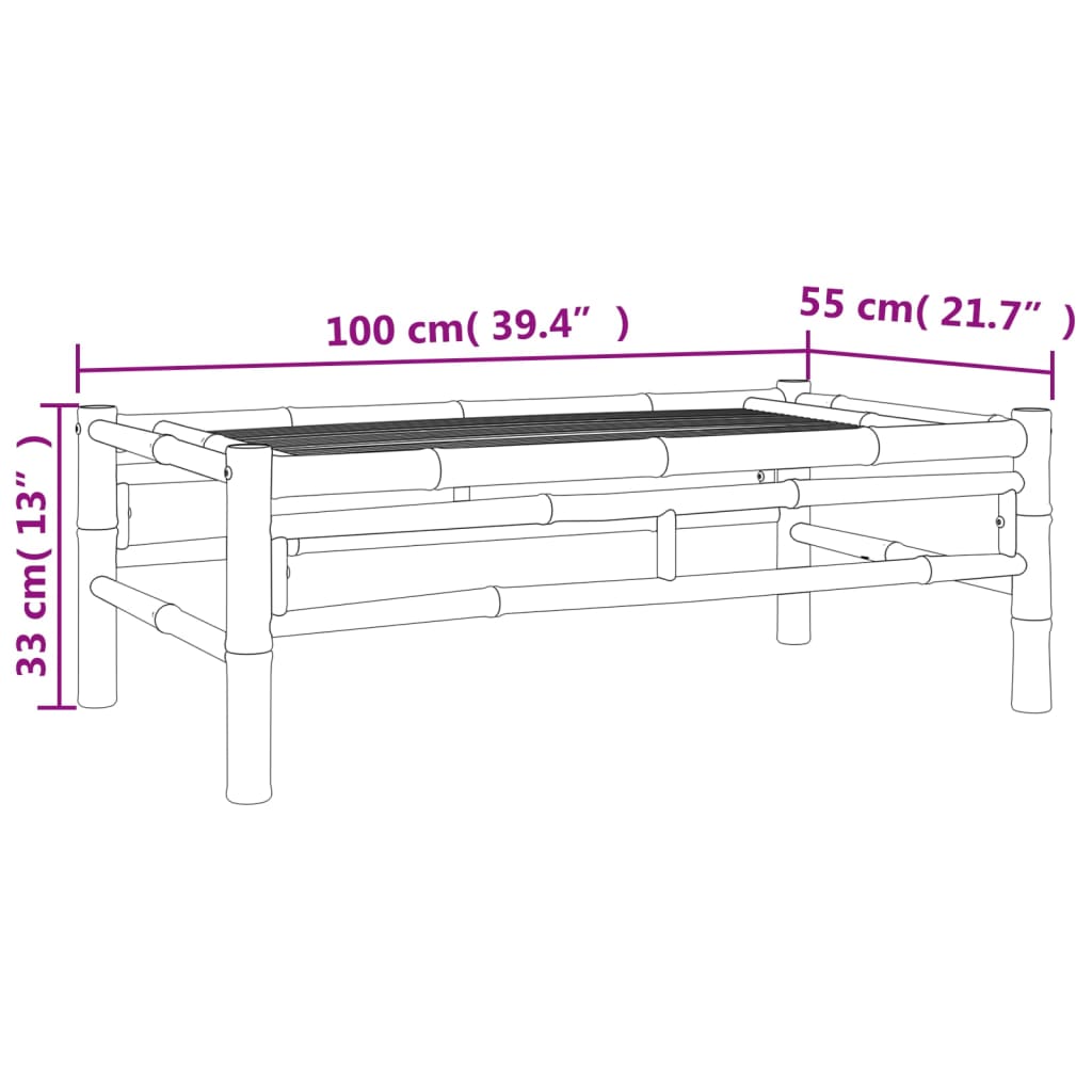 4-tlg. Garten-Lounge-Set mit Dunkelgrauen Kissen Bambus
