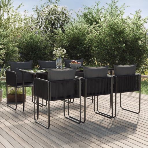 3-tlg. Garten-Essgruppe Schwarz