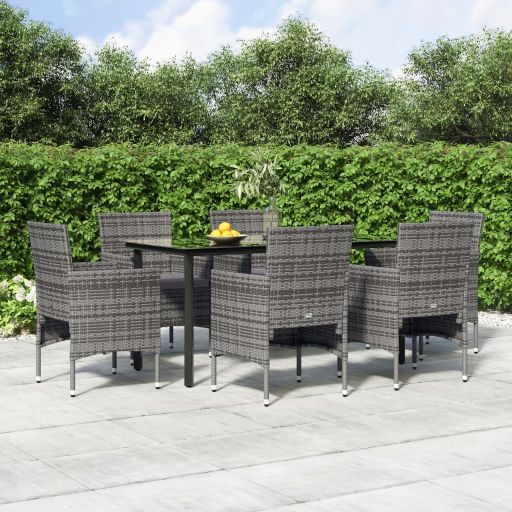 3-tlg. Garten-Essgruppe mit Kissen Schwarz