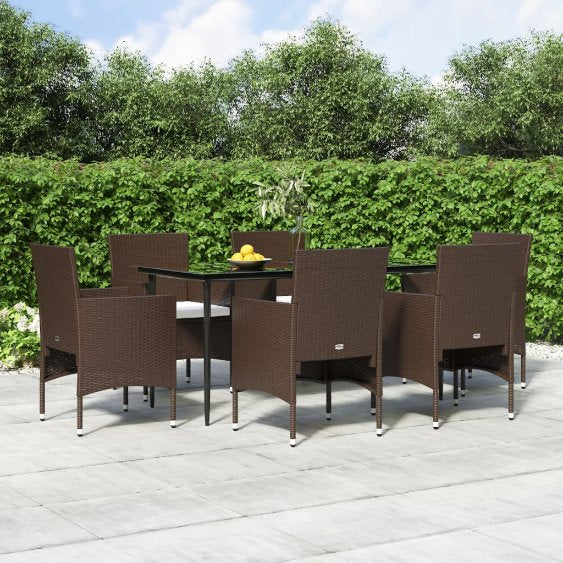 3-tlg. Garten-Essgruppe mit Kissen Schwarz