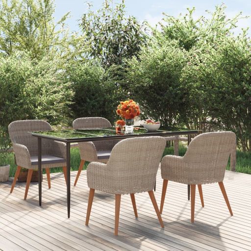 3-tlg. Garten-Essgruppe mit Kissen Schwarz