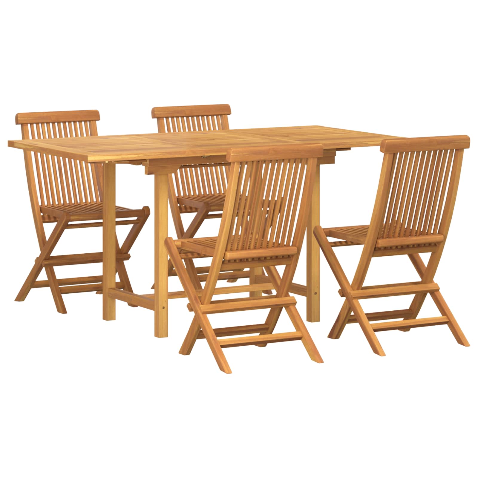 Garten Essgruppe 5 pcs Braun Massivholz Teak