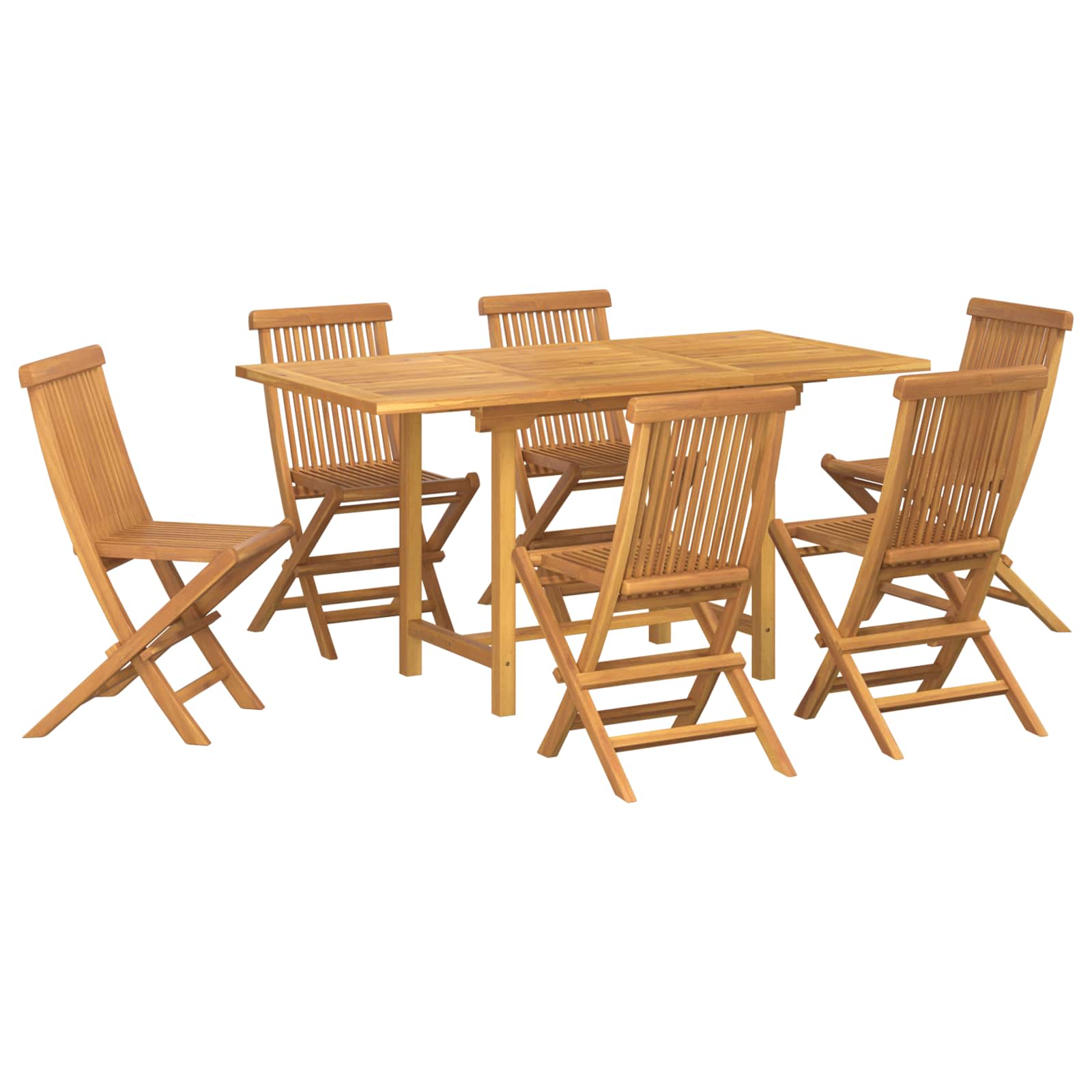 Garten Essgruppe 5 pcs Braun Massivholz Teak