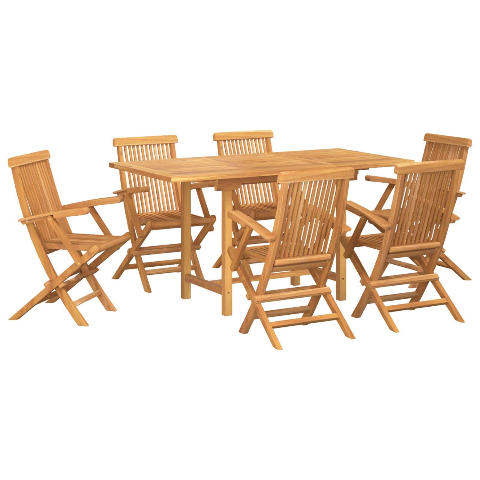 Garten Essgruppe 5 pcs Braun Massivholz Teak