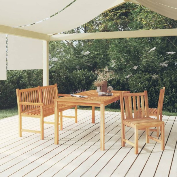 vidaXL 7-teiliges Garten-Ess-Set 180 x 90 cm Massivholz Teak