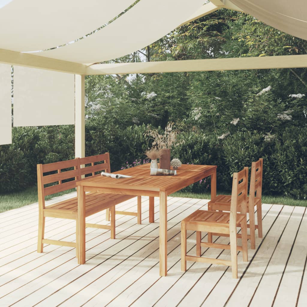5-tlg. Garten-Essgruppe Massivholz Teak