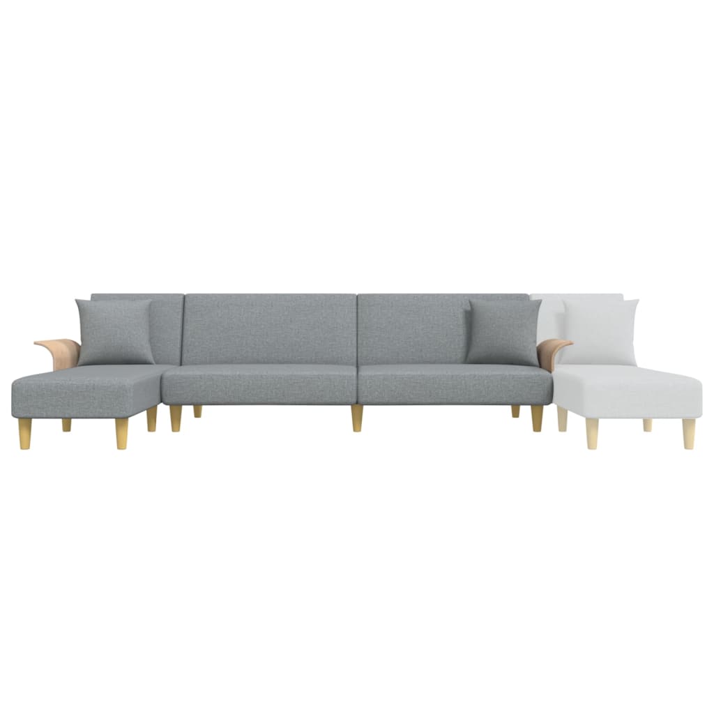 vidaXL Schlafsofa in L-Form Hellgrau 279x140x70 cm Stoff