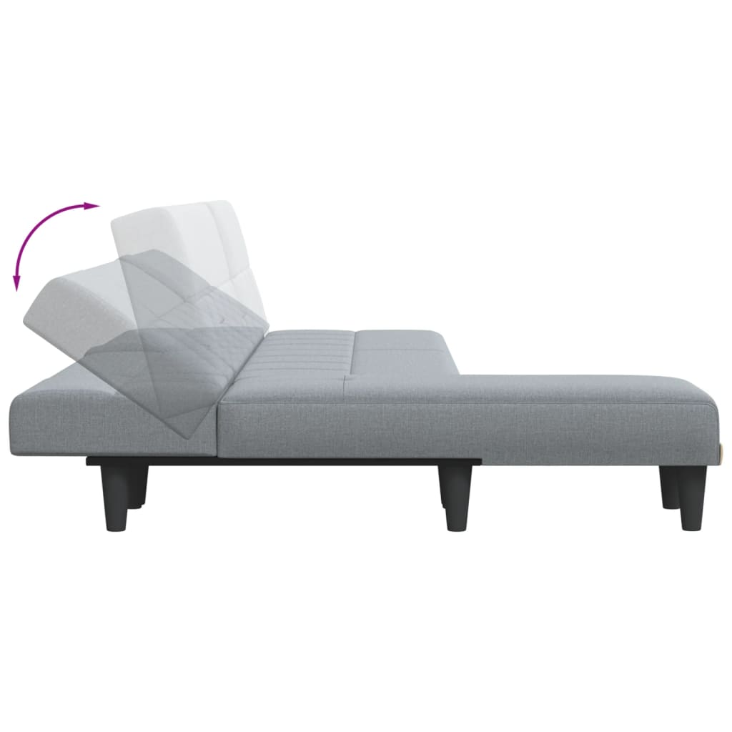 vidaXL Schlafsofa in L-Form Hellgrau 255x140x70 cm Stoff