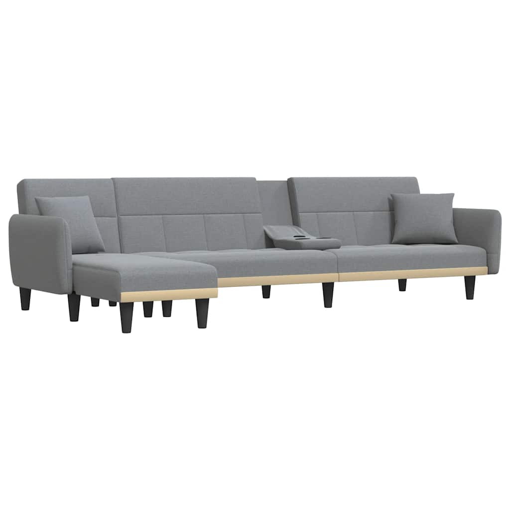 vidaXL Schlafsofa in L-Form Hellgrau 275x140x70 cm Stoff