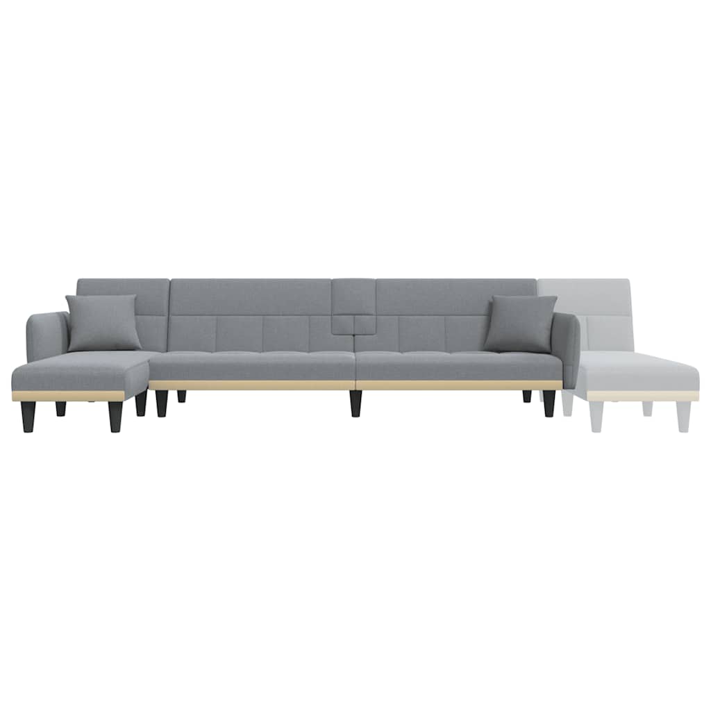 vidaXL Schlafsofa in L-Form Hellgrau 275x140x70 cm Stoff