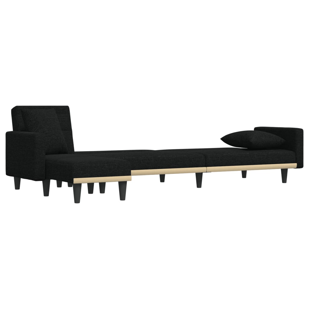 vidaXL Schlafsofa in L-Form Schwarz 275x140x70 cm Stoff