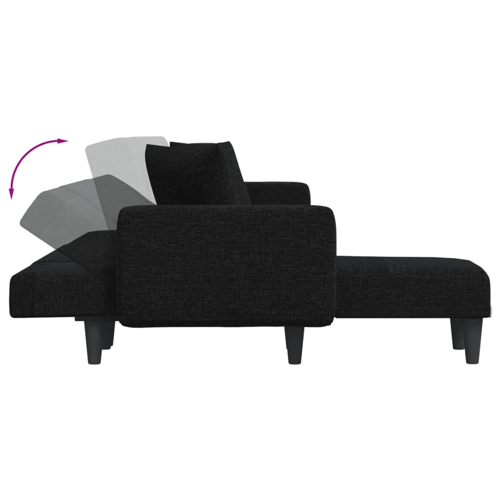 vidaXL Schlafsofa in L-Form Schwarz 275x140x70 cm Stoff