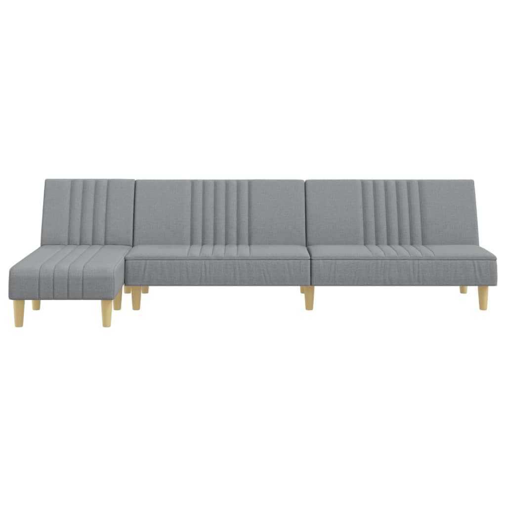 vidaXL Schlafsofa in L-Form Hellgrau 255x140x70 cm Stoff