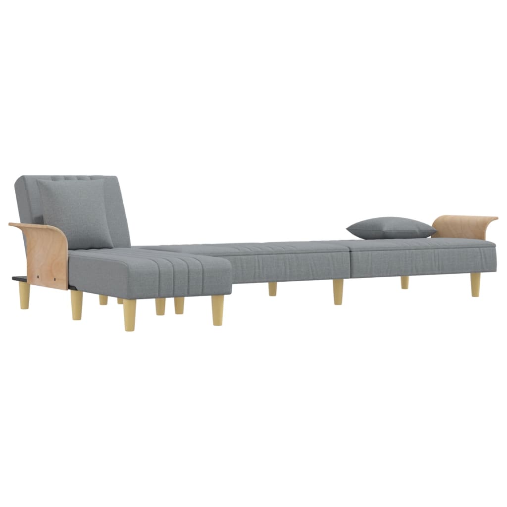 vidaXL Schlafsofa in L-Form Hellgrau 279x140x70 cm Stoff