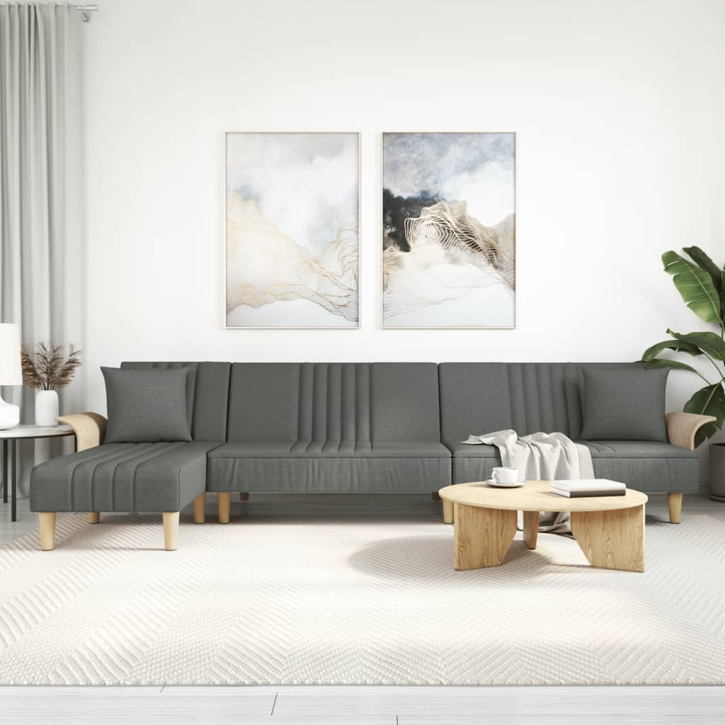 Schlafsofa in L-Form Hellgrau 279x140x70 cm Stoff