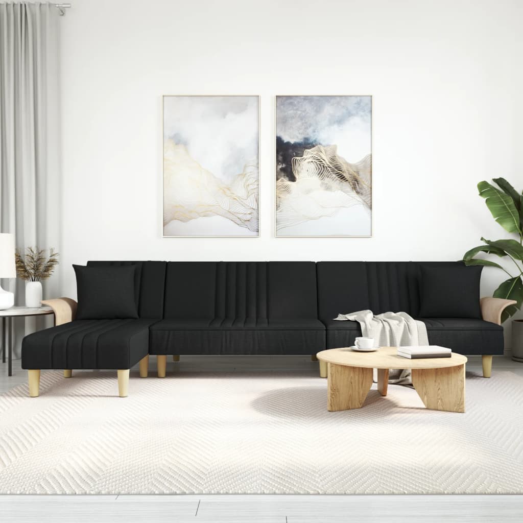 Schlafsofa in L-Form Hellgrau 279x140x70 cm Stoff