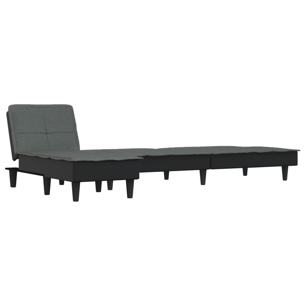 vidaXL Schlafsofa in L-Form Dunkelgrau 255x140x70 cm Stoff