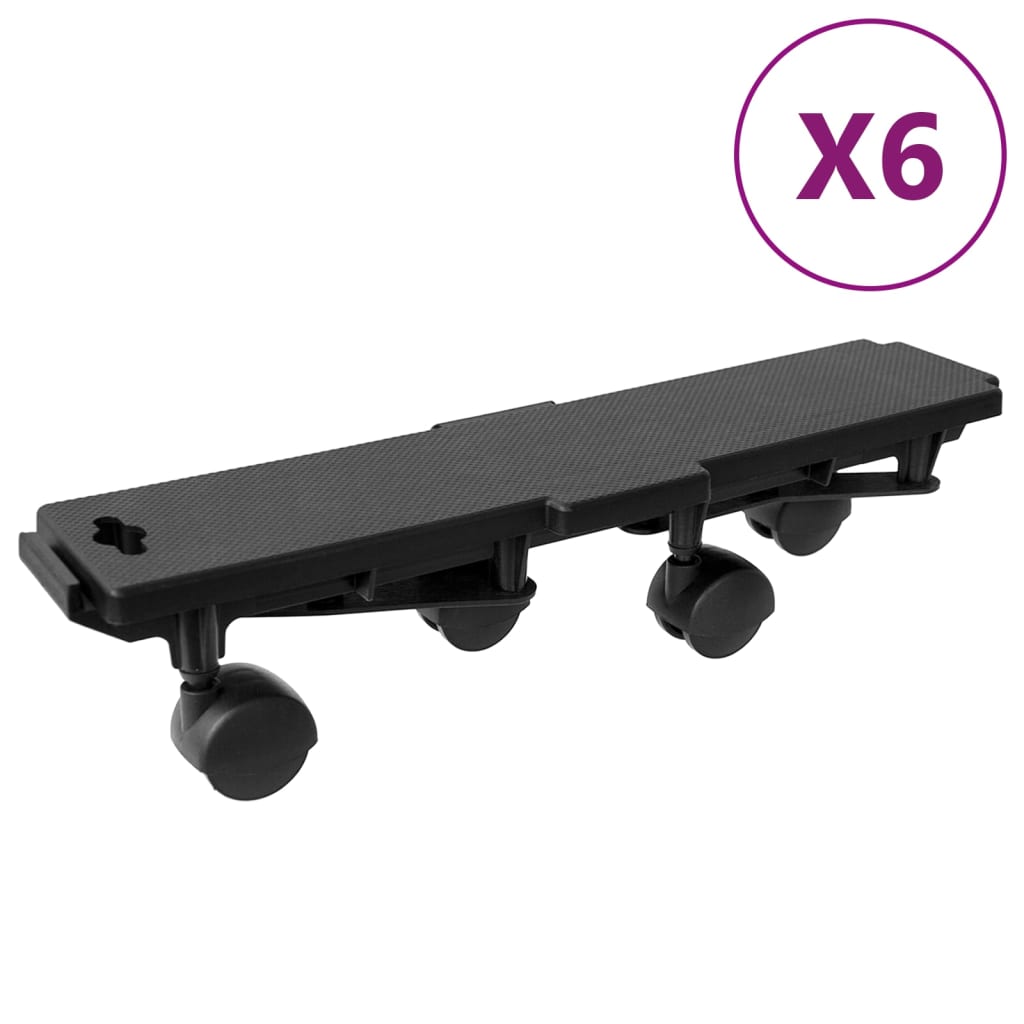 vidaXL Transportroller mit 4 Rollen 2 Stk. Schwarz Polypropylen 170 kg