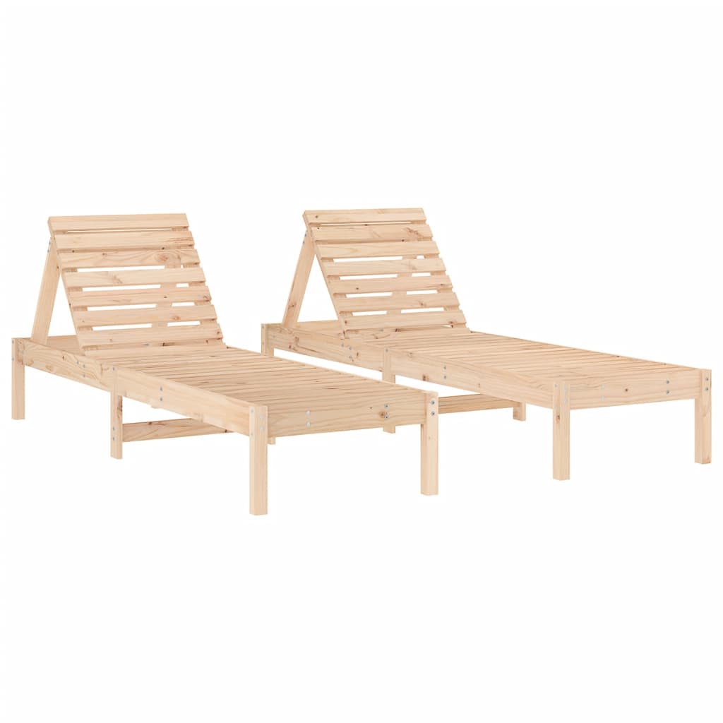 vidaXL Sonnenliegen 2 Stk. mit Tisch Massivholz Kiefer