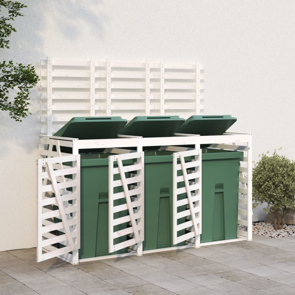 Mülltonnenbox für 3 Tonnen Massivholz Kiefer