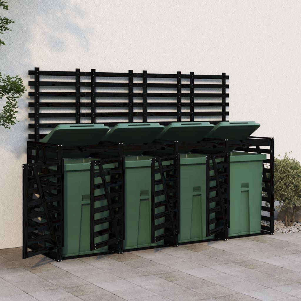 Mülltonnenbox für 4 Tonnen Massivholz Kiefer