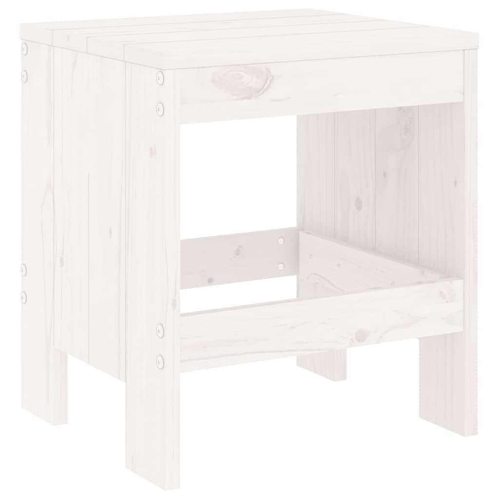 5-tlg. Garten-Essgruppe Weiß Massivholz Kiefer