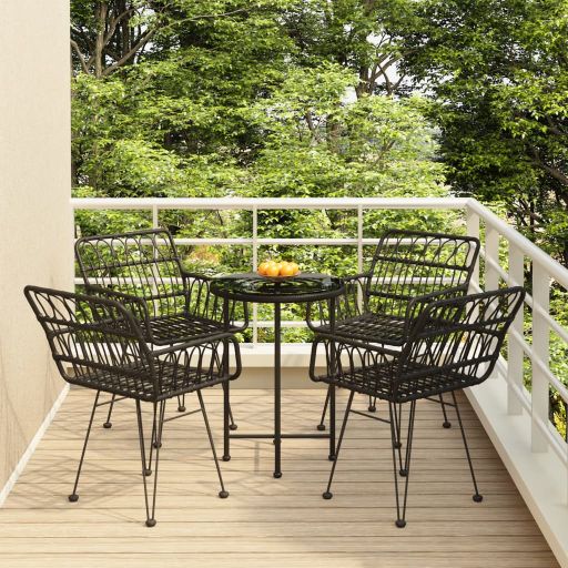 5-tlg. Garten-Essgruppe Poly Rattan