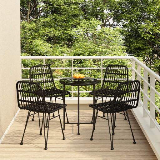 5-tlg. Garten-Essgruppe Poly Rattan