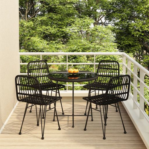 5-tlg. Garten-Essgruppe Poly Rattan