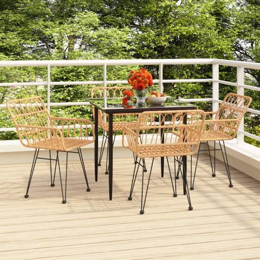 3-tlg. Garten-Essgruppe Poly Rattan