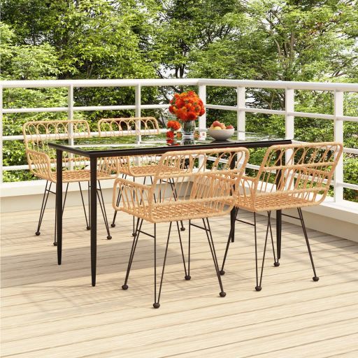 3-tlg. Garten-Essgruppe Poly Rattan