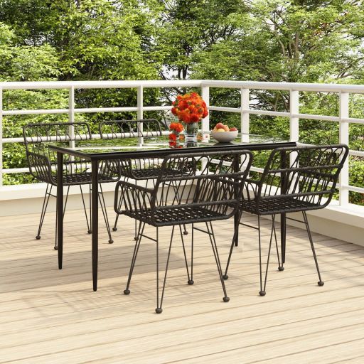 3-tlg. Garten-Essgruppe Poly Rattan