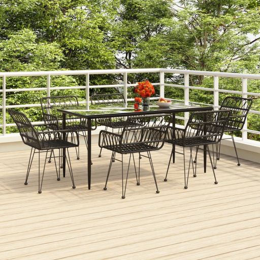 3-tlg. Garten-Essgruppe Poly Rattan