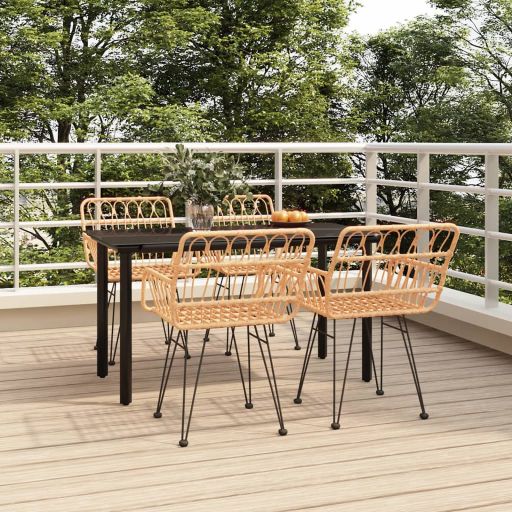 3-tlg. Garten-Essgruppe Poly Rattan