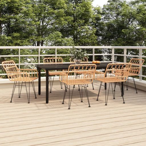 3-tlg. Garten-Essgruppe Poly Rattan