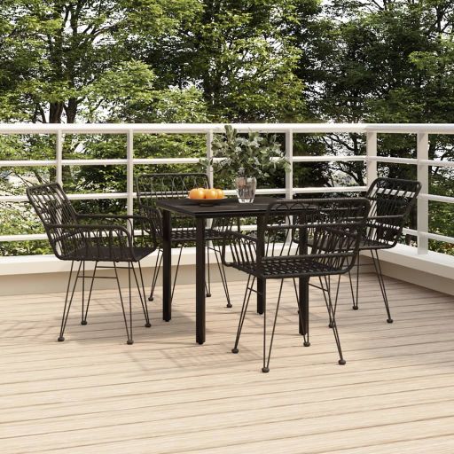 3-tlg. Garten-Essgruppe Poly Rattan