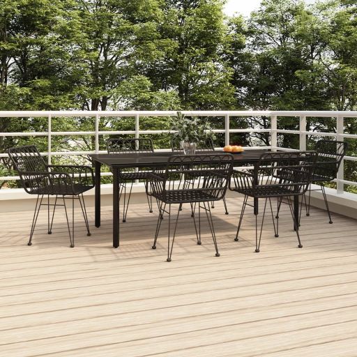 3-tlg. Garten-Essgruppe Poly Rattan