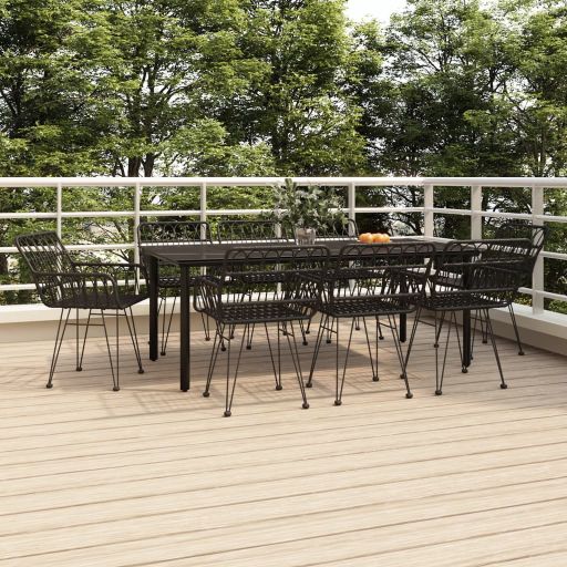 3-tlg. Garten-Essgruppe Poly Rattan