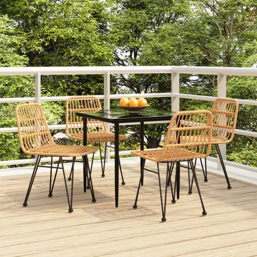 3-tlg. Garten-Essgruppe Poly Rattan