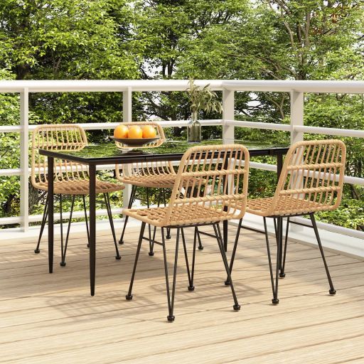 3-tlg. Garten-Essgruppe Poly Rattan