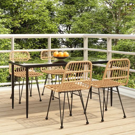 3-tlg. Garten-Essgruppe Poly Rattan