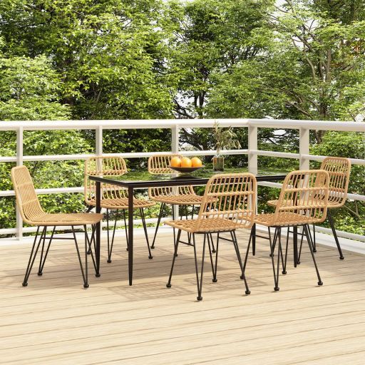 3-tlg. Garten-Essgruppe Poly Rattan