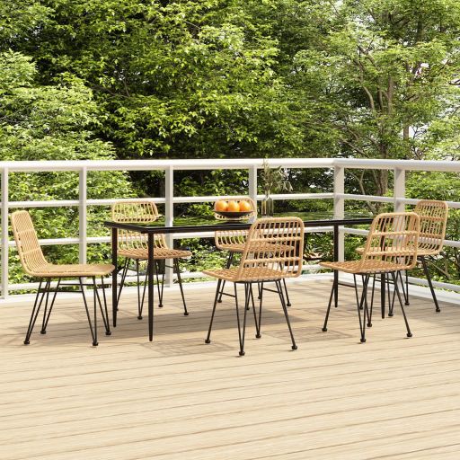 3-tlg. Garten-Essgruppe Poly Rattan