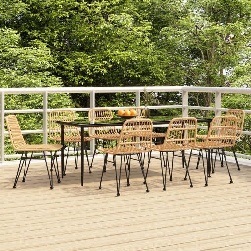 3-tlg. Garten-Essgruppe Poly Rattan